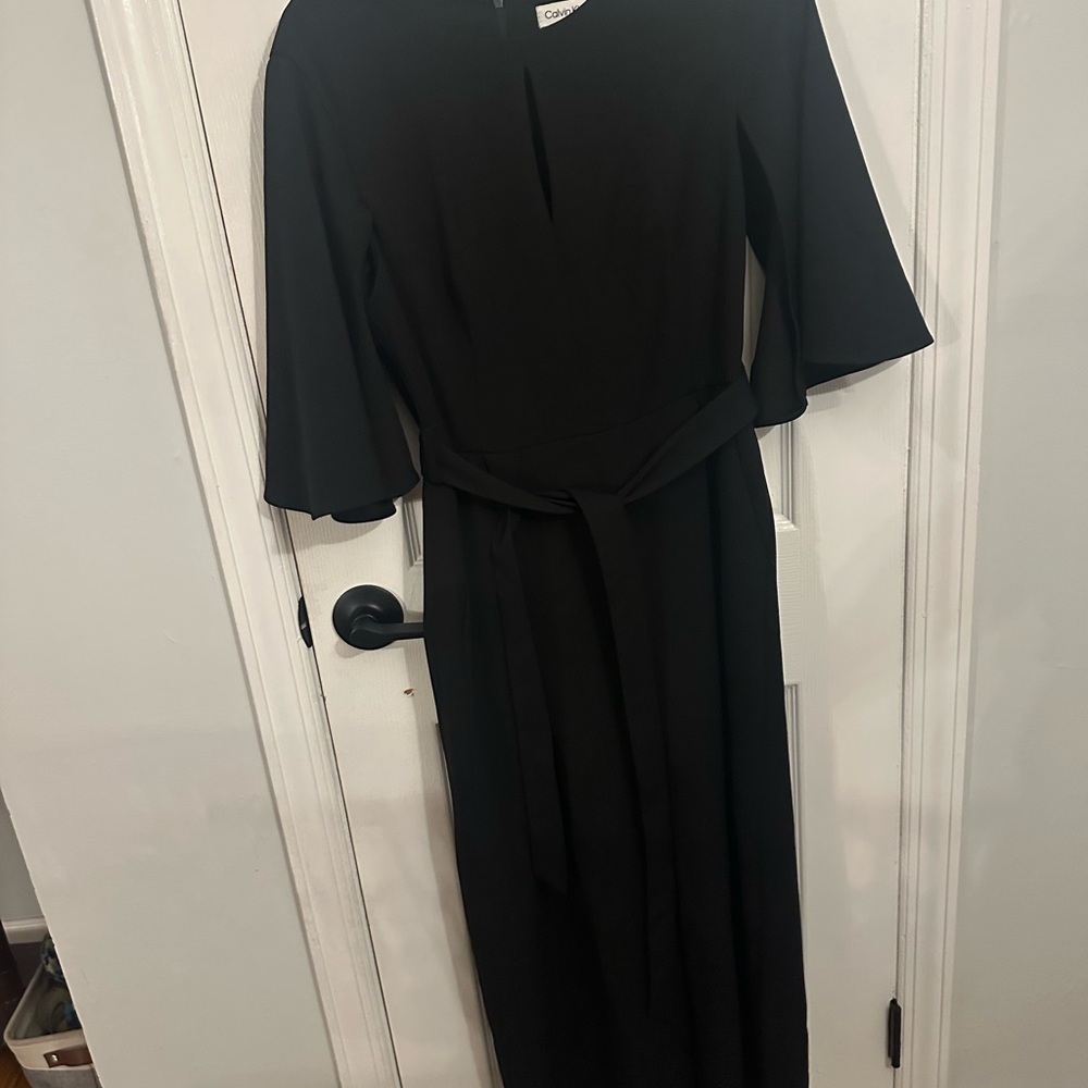 Calvin Klein Black Long Sleeve Jumpsuit Size 8  NWT